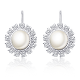 OLLUU Silver Sunset Pearl Earrings | Sterling Silver Jewelry